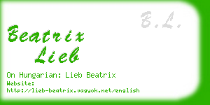 beatrix lieb business card